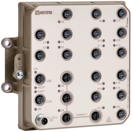 Промышленные управляемые 20-портовые коммутаторы с поддержкой PoE Westermo Viper-120A Промышленные управляемые 20-портовые коммутаторы с поддержкой PoE Westermo Viper-120A