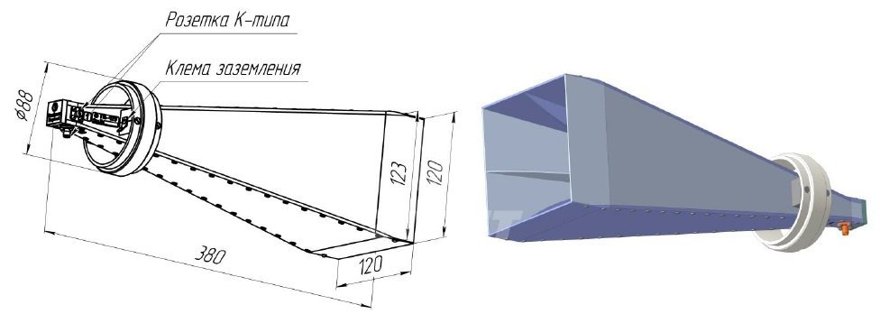 Поставка Широкополосная измерительная рупорная антенна СКАРД-Электроникс П6-129