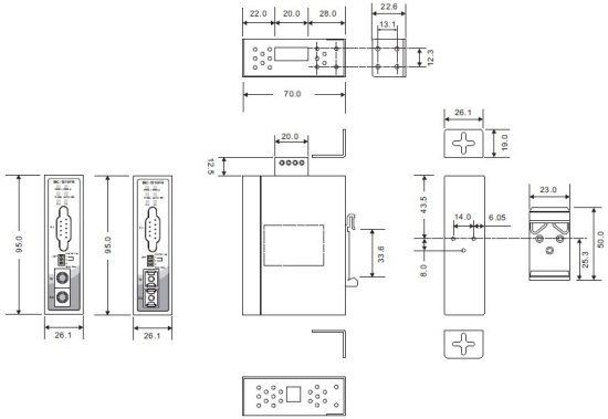 Однопортовые промышленные медиаконвертеры RS-232/422/485 в оптоволокно ORing ISC-1310FR Однопортовые промышленные медиаконвертеры RS-232/422/485 в оптоволокно ORing ISC-1310FR