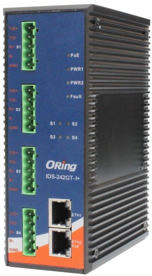 Серверы последовательного интерфейса промышленного класса RS-422/485 ORing IDS-242GT-I+ Серверы последовательного интерфейса промышленного класса RS-422/485 ORing IDS-242GT-I+
