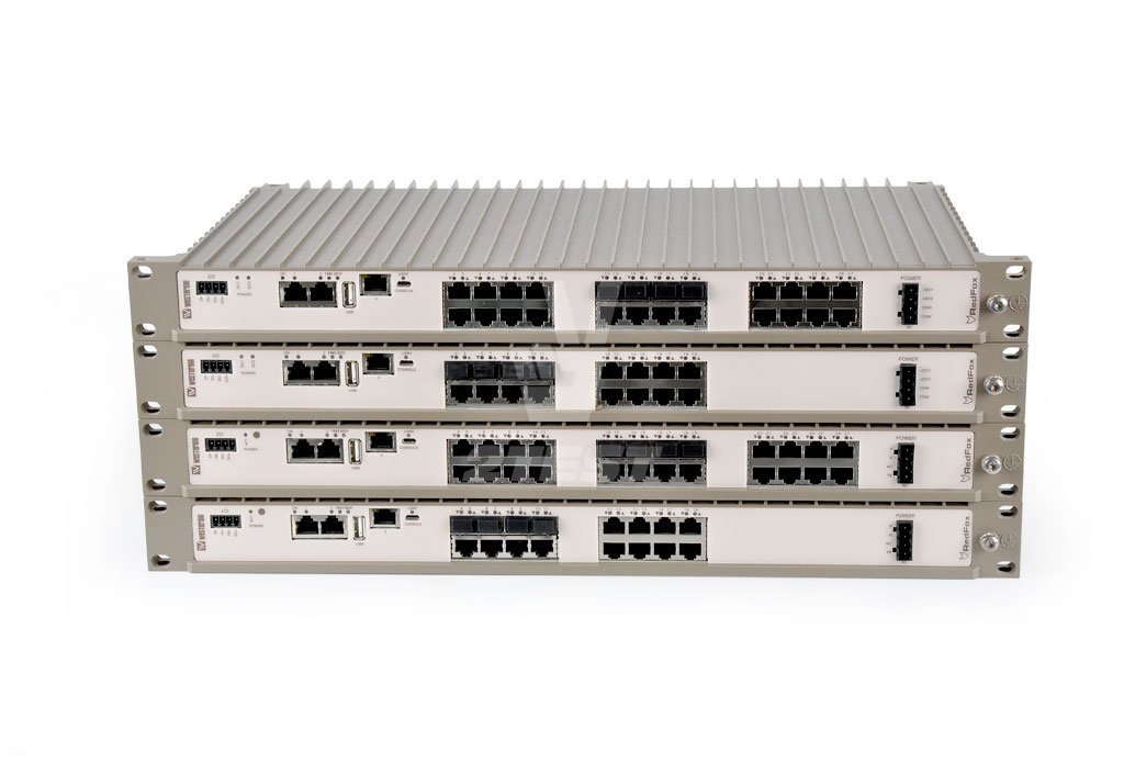 Решение 2TEST: Промышленные коммутаторы Gigabit Ethernet с функцией маршрутизации Westermo RedFox RFIR-227-F4G-T7G-AC(DC)